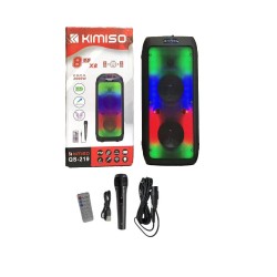 COLUNA KIMISO QS-219 8" X 2 COM MICROFONE E CONTROLE REMOTO COLUNA KIMISO QS-219 8" X 2 COM MICROFONE E CONTROLE REMOTO